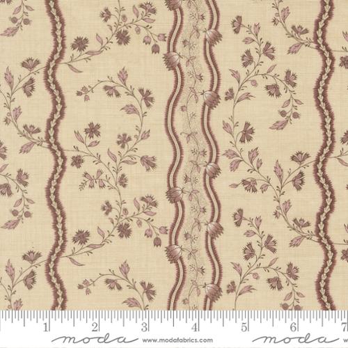 Jonquille Stripes Floral Pearl Lavender- Fleur De Paris