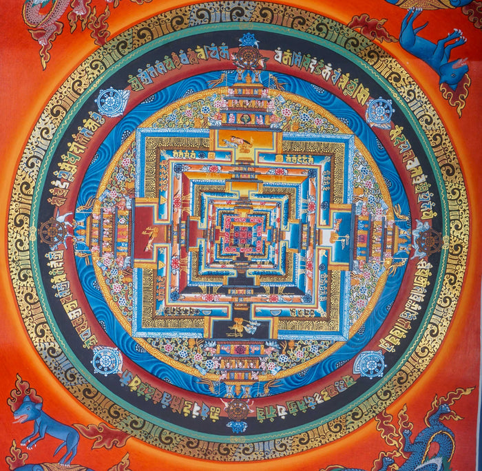 Kalchakra Mandala Hand Painting - Lucky Thanka