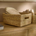 Kasheli 40x35cm Rectangular Basket - Natural Date Leaf - Laura James