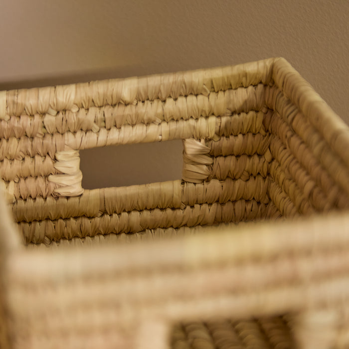 Kasheli 40x35cm Rectangular Basket - Natural Date Leaf - Laura James