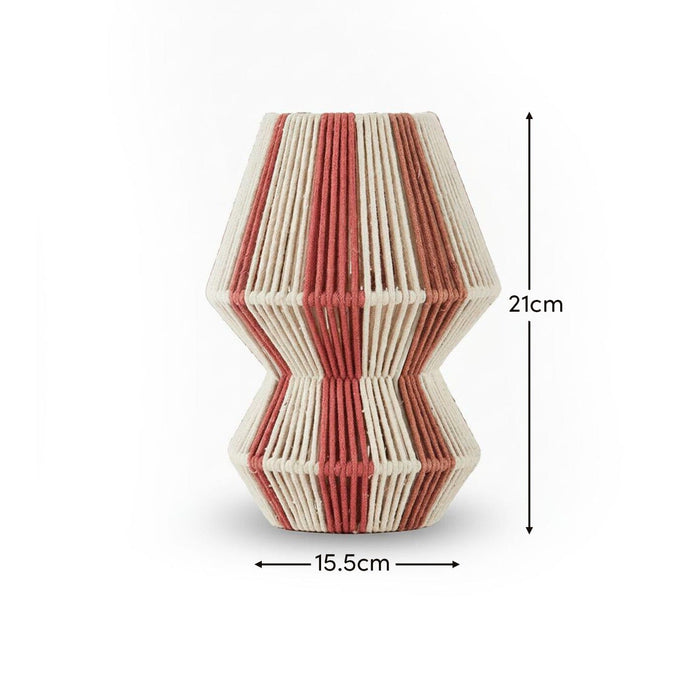 Kateli Paprika Stripe Small Table Lamp - 21cm - Laura James
