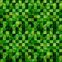 Kelly Green Checkboard Geo- A Haunting We Will Go