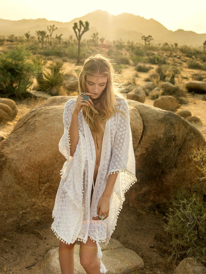 Knitwear Sexy Lace Beach Bikini Sunscreen Cardigan Cover-up
