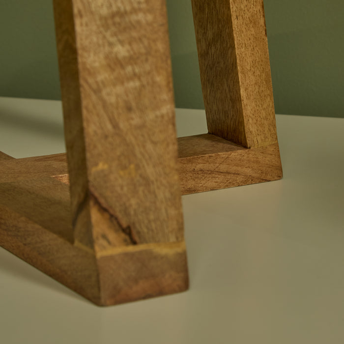 Konduru 70cm Table Lamp - Natural Fabric and Natural Mango Wood - Laura James