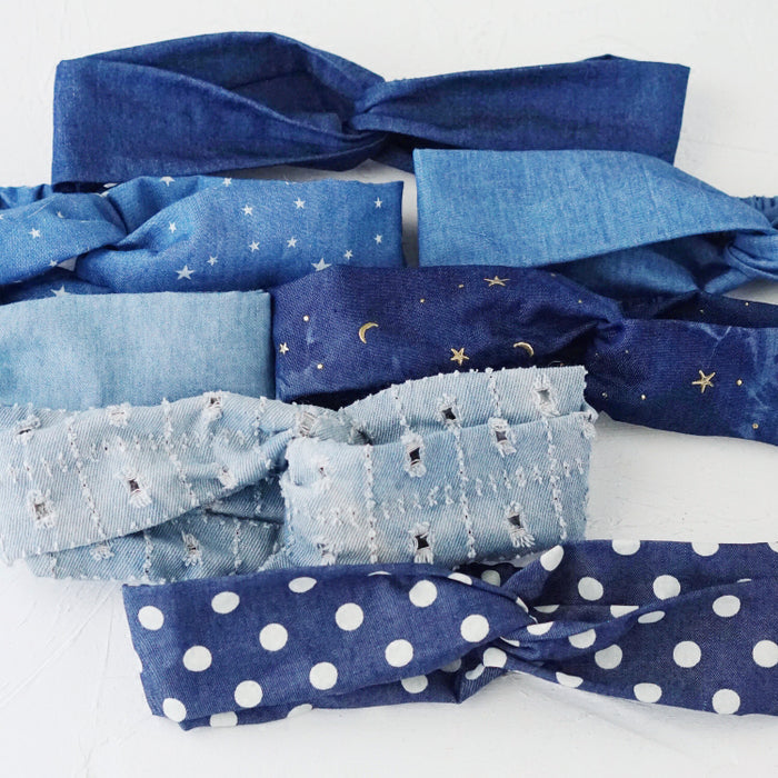 Korean Style Denim Cross Headband