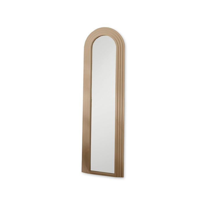 Kubu 170 x 50cm Wooden Arch Mirror - Taupe - Laura James