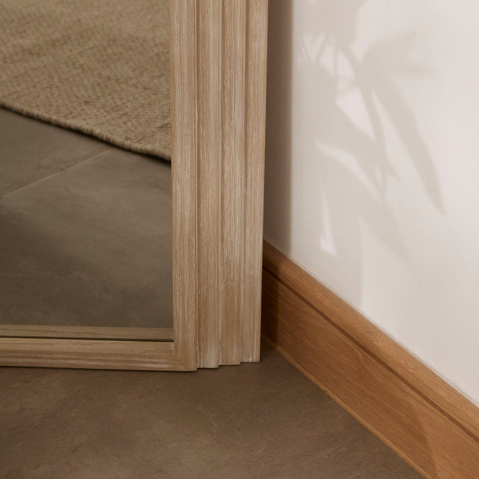 Kubu 170 x 50cm Wooden Arch Mirror - Whitewash - Laura James