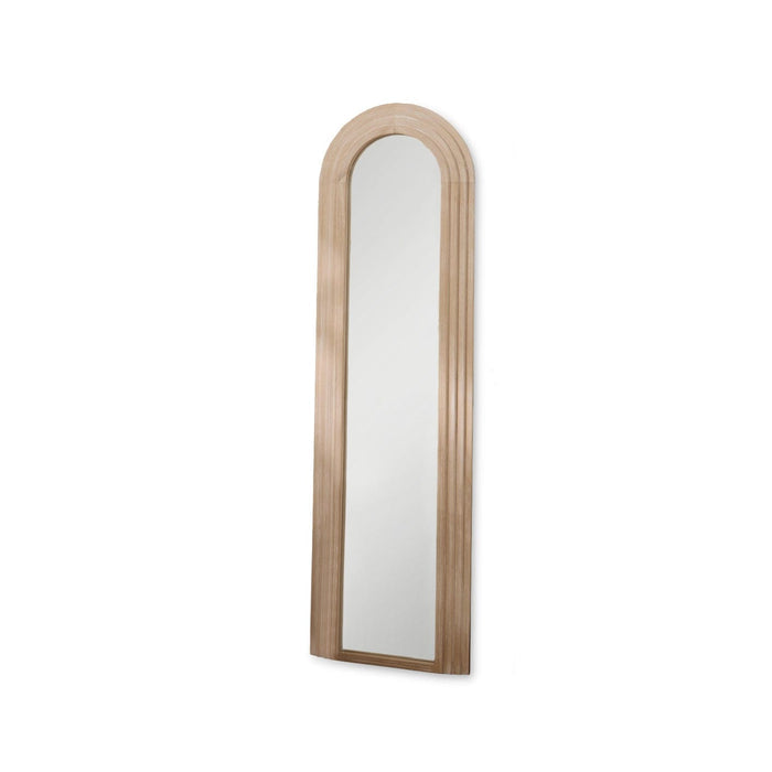 Kubu 170 x 50cm Wooden Arch Mirror - Whitewash - Laura James