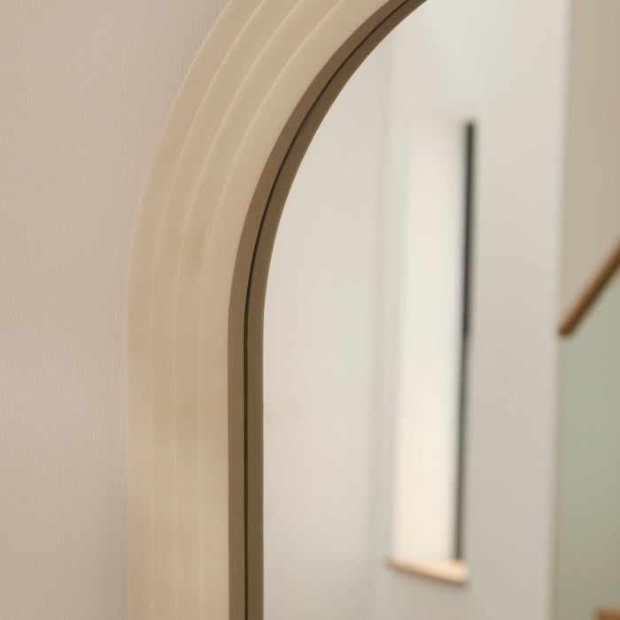 Kubu 180 x 80cm Wooden Arch Mirror - Taupe - Laura James
