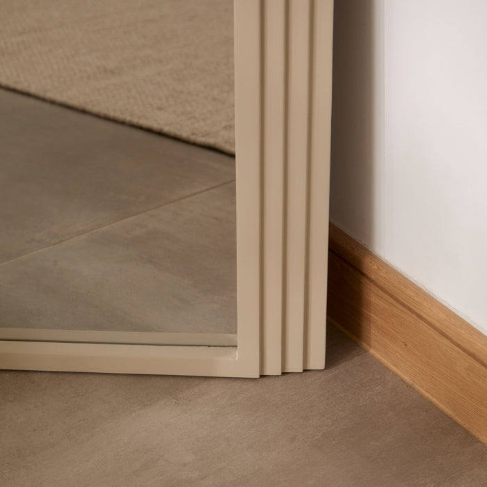 Kubu 180 x 80cm Wooden Arch Mirror - Taupe - Laura James