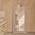 Langton 180x90cm Wooden Arch Floor Mirror - Whitewash - Laura James