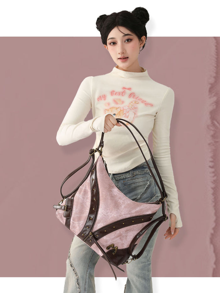 Large-Capacity Studded Y2K Backpack