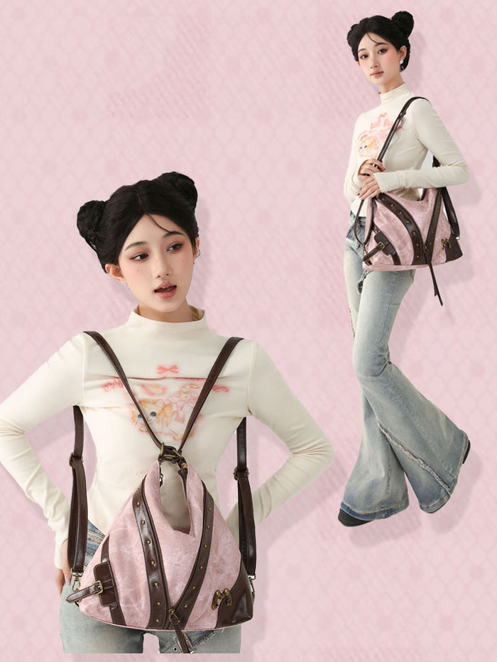 Large-Capacity Studded Y2K Backpack