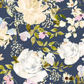 Large Floral Navy- Serendipity Linen