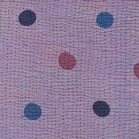 Lavender/Cyan Dot Kantha