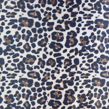 Leopard Charcoal Beige Faux Fur 1/2 Yard