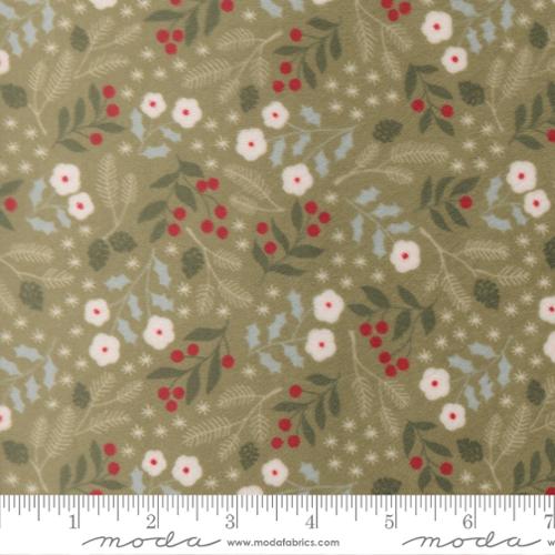Light Green Pine Winter Botanical Florals-  Christmas Eve Cuddle