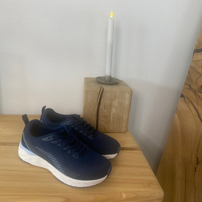 Linares W Wide Fit Shoe – mörkblå lättviktsko med extra bred läst