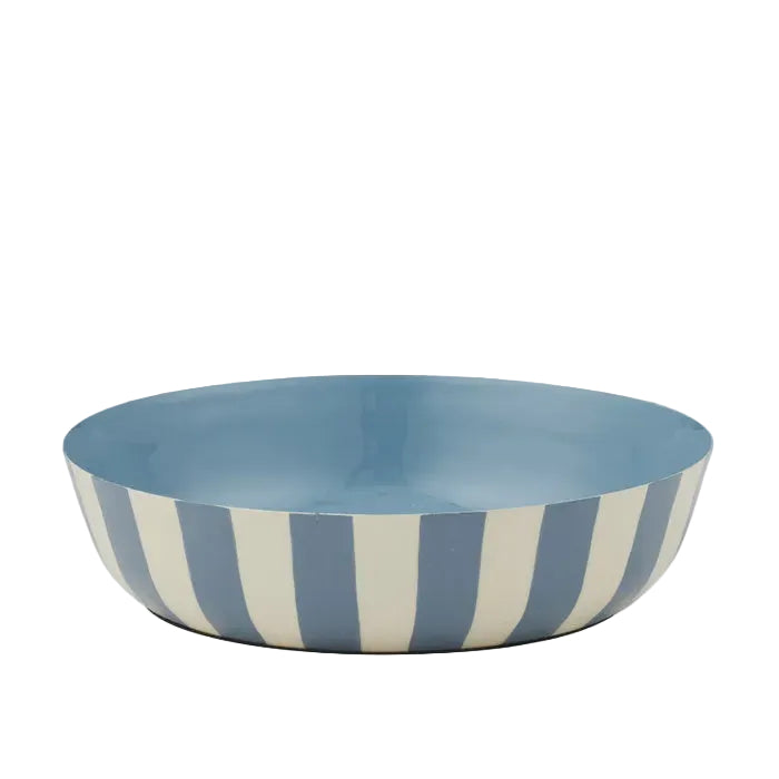 Linear Metal Bowl Ivory/Blue