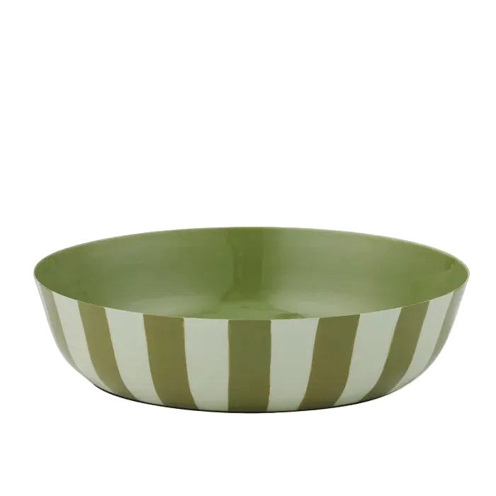 Linear Metal Bowl Olive/Seafoam