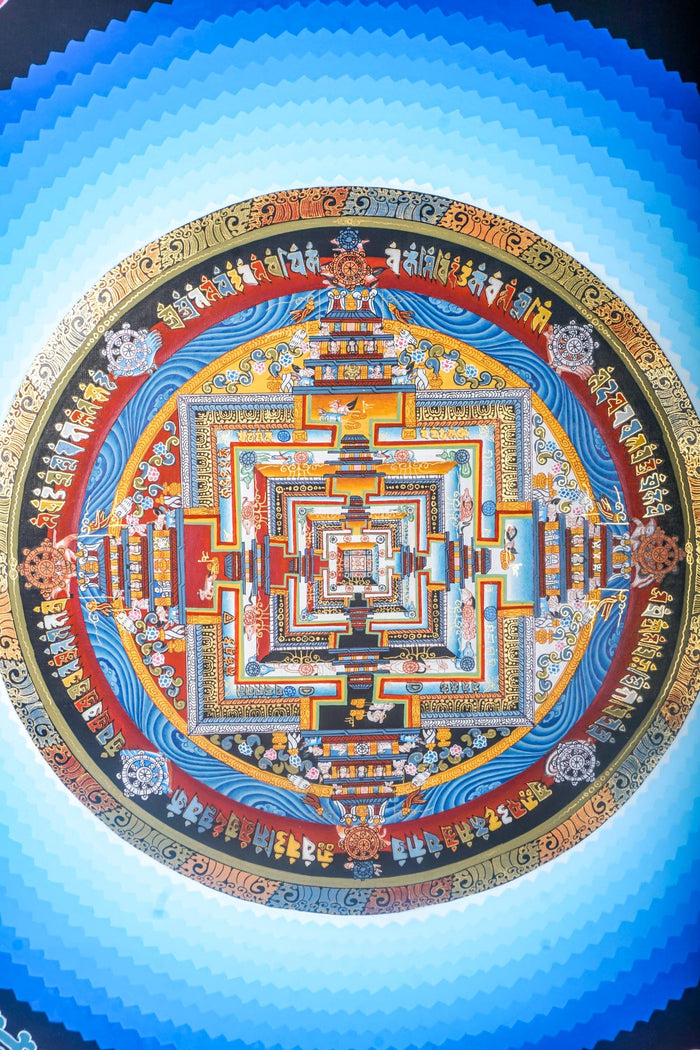 Lotus Kalchakra Mandala Thanka Painting - Lucky Thanka