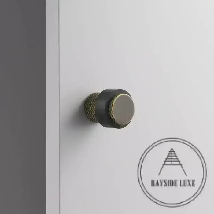 40 x 30mm / Antique Brass Luxe Doorware - Chandler Knurled Brass Door Stop - Antique Brass - Timber Fixing