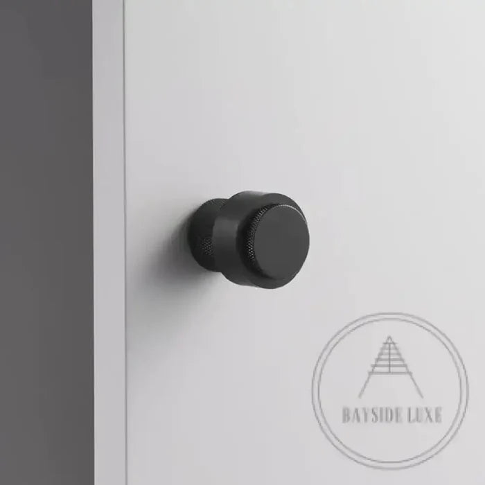 40 x 30mm / Black Luxe Doorware - Chandler Knurled Brass Door Stop - Black - Concrete Fixing