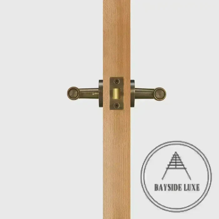 Door Handle Luxe Doorware - Ocean Grove Privacy Set - Antique Brass