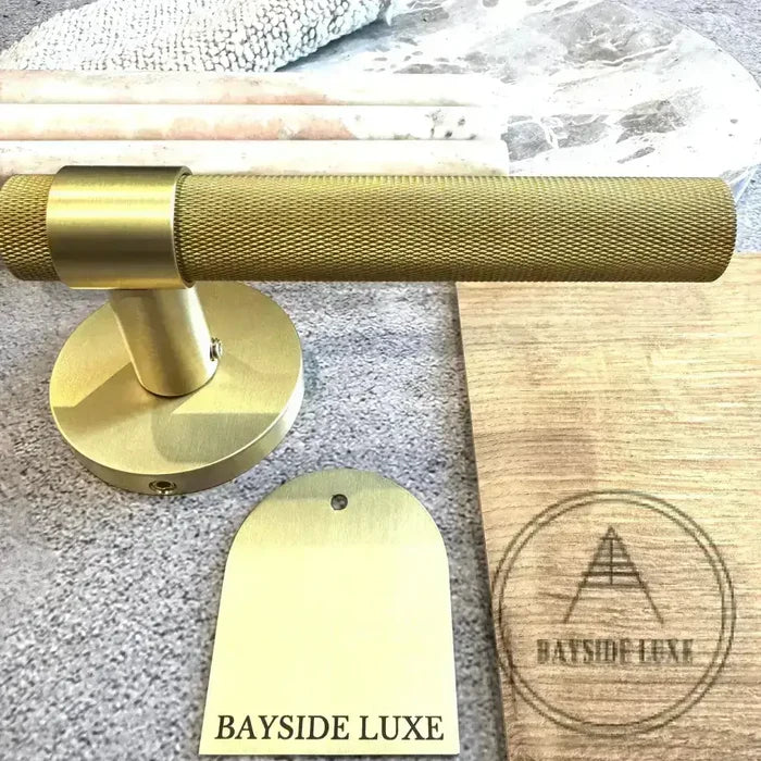 Door Handle Luxe Doorware - Port Melbourne Privacy Set - Satin Brass