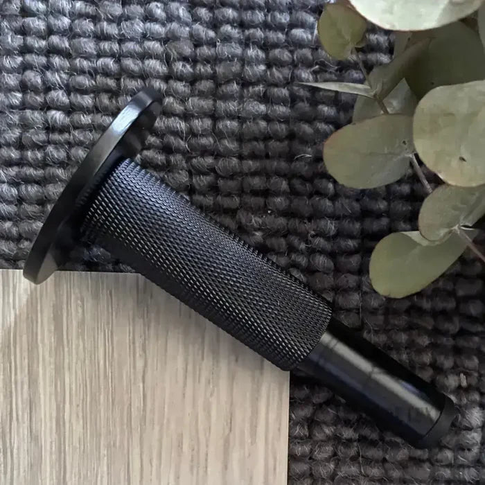 Door Stop Solid Brass Luxe Doorware - Somers Knurled Black Solid Brass Doorstop