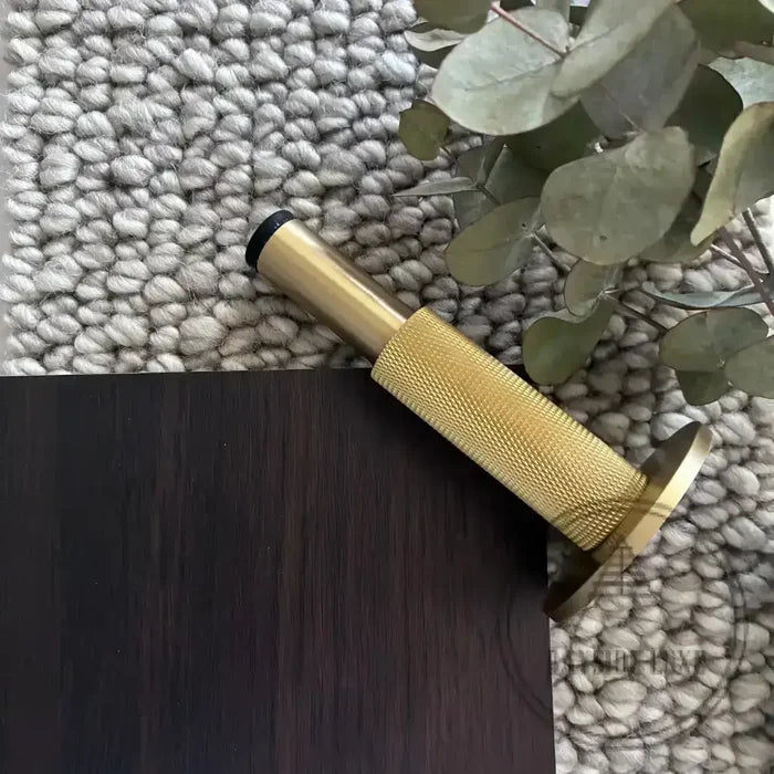 Door Stop Solid Brass Luxe Doorware - Somers Knurled Satin Brass Doorstop