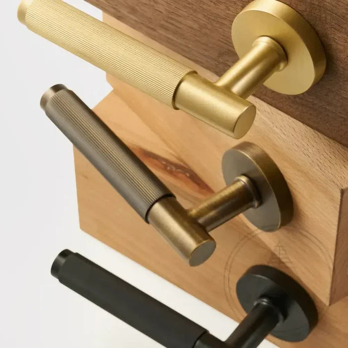 Door Handle Luxe Doorware - The Otway Linear Knurled Passage Set - Black