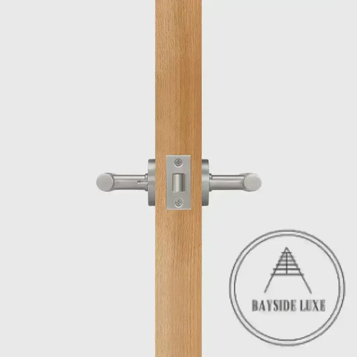 Door Handle Luxe Doorware - The Otway Linear Knurled Privacy Set - Nickel