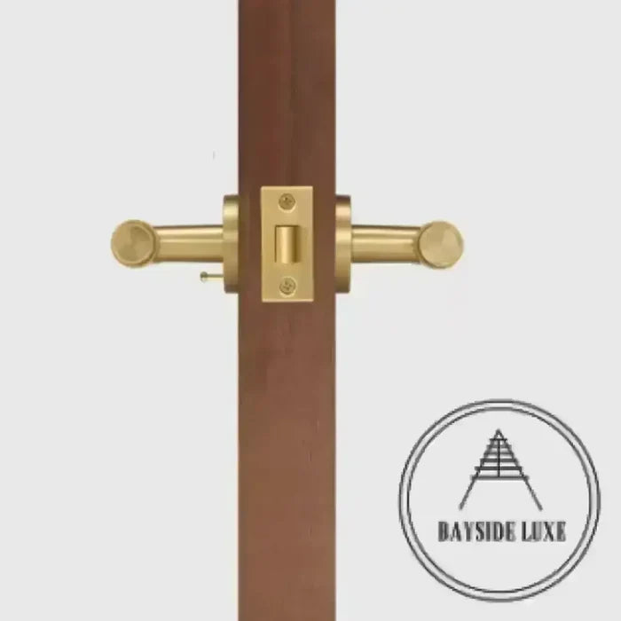 Door Handle Luxe Doorware - The Otway Linear Knurled Privacy Set - Satin Brass