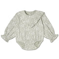 MakeMake Organics - Organic Ruffle Bubble Romper in Wildsage