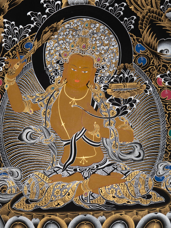 Manjushri Thangka - Tibetan Handpainted Art