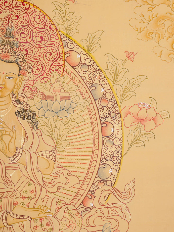 Genuine Hand Painting - Prajnaparmita, Manjushri thangka - Lucky Thanka