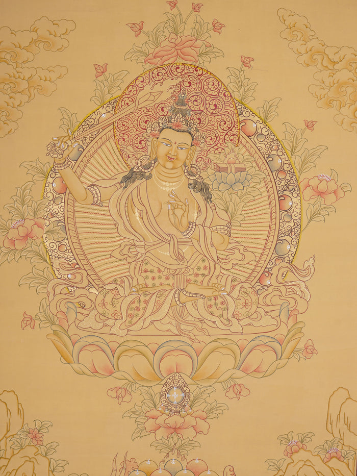 Genuine Hand Painting - Prajnaparmita, Manjushri thangka - Lucky Thanka