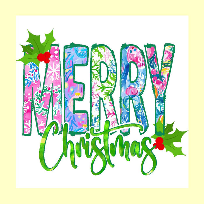 Merry Christmas Doodle Preppy Square Pillow Swap