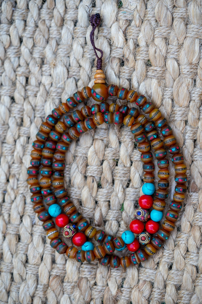 Mixed Bead Coral Mala