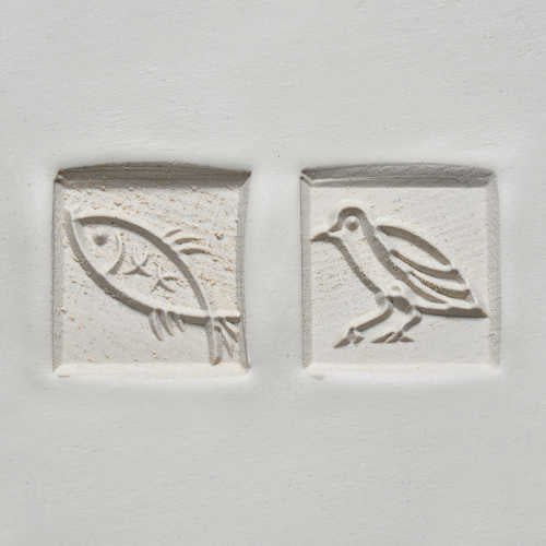 MKM Medium Square Stamp Fish and Bird Ssm-008