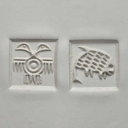 MKM Medium Square Stamp Two Headed Bird and Fish SSM-031