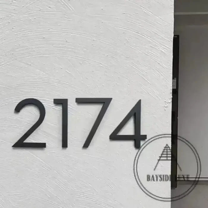 House Numbers Modern Bayside Luxe Floating House Numbers - Black 150mm