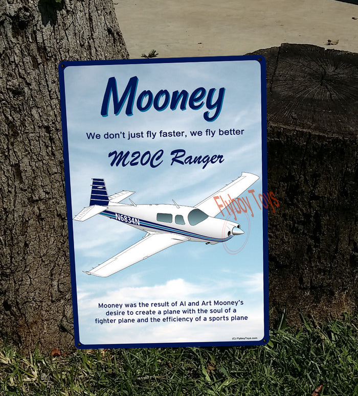 Mooney M20/M20C Ranger (Blue#2) HD Airplane Sign