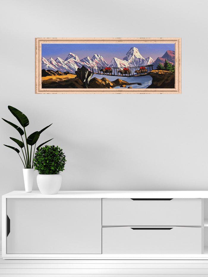 Mt Everest and Ama Dablam Oil Painting