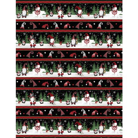 Multi Border Stripe- Snowy Gnomies