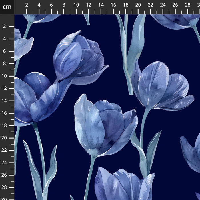 Navy Tulips Knit