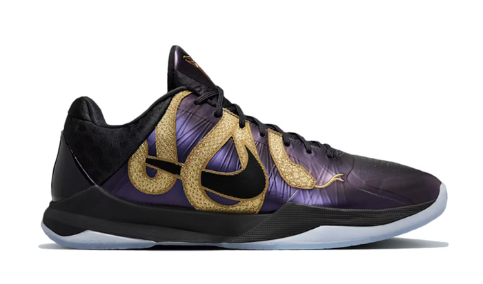 Nike Kobe 5 Protro - Year of the Mamba Eggplant (IB4481-500) basketball shoes in purple and gold colorway