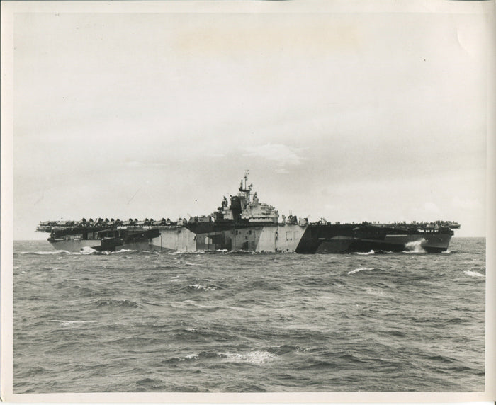 Official Navy Photo of WWII era USS Franklin (CV-13) Aircraft Carrier - Annapolis Maritime Antiques