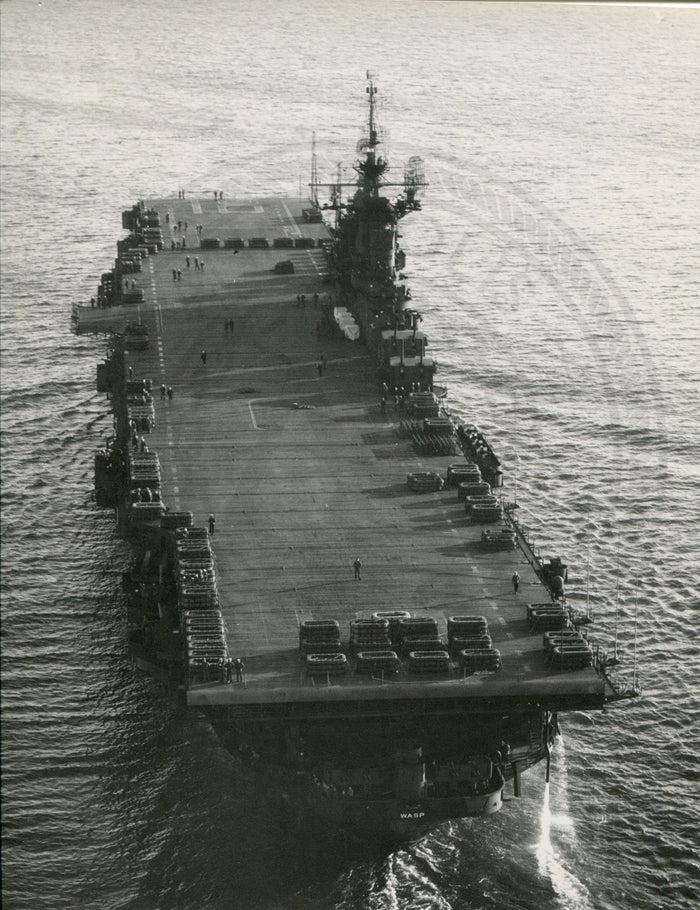 Official Navy Photo of WWII era USS Wasp (CV-18) Aircraft Carrier - Annapolis Maritime Antiques
